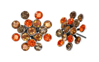 konplott - Ohrstecker - Magic Fireball braun/orange/silver
