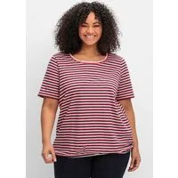 Sheego T-Shirt Rundhalsshirt Kurzarm mit Gummizugbund