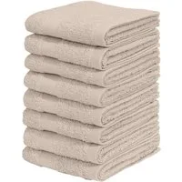 OTTO home Gästehandtücher Vanessa, 8 Gästehandtücher, 30x50cm, in Standard- und Premium-Qualität, Walkfrottee (Set, 8-St), Handtücher mit Bordüre, 100% Baumwolle, einfarbig, weich