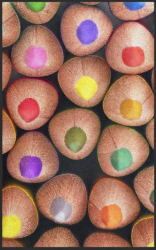 Fussmatte Bunte Stifte 7232 | Größe: 60 cm x 90 cm