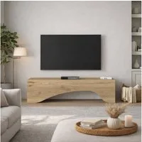 moebel17 Lowboard moebel17 TV Lowboard 150 cm Travertin-Optik Stein Beige (Einzelmöbel, 1 St., Besteht aus 1 TV Lowboard), Pflegeleichte Oberfläche, Granitoptik