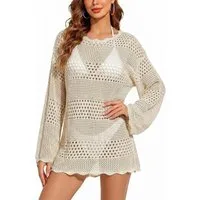 nsihing Strandkleid Damen Strandmode Strandkleider Sommer Gestrickt