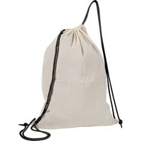 Easy Gifts Turnbeutel Baumwolle Gymbag / Sportbeutel / Turnbeutel / weiß mit schwarzen Korde