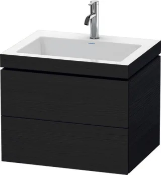 Duravit L-Cube c-bonded Set wandhängend Eiche Schwarz Matt 600x480x500 mm - LC6926O1616 LC6926O1616