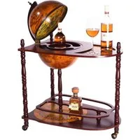 BIRENDY Dekoobjekt Barwagen 33035 Serviertisch, antike Globusbar Bartisch Hausbar Dekobar
