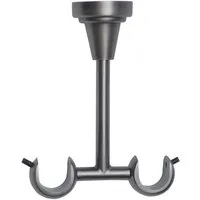 MDEKOR Gardinenstangenhalter für Gardinenstange 19 mm, Deckenträger 2-läufig Antik Stahl R-TYP
