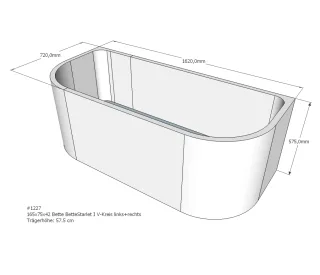 Neuesbad Wannenträger für Bette Starlet 1 165x75 oval SW12482