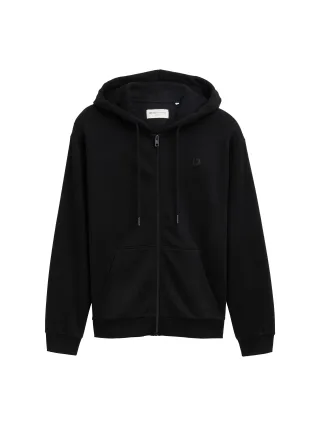 Denim Tom Tailor - Hoodie Sweatjacke mit Logo-Print Black - Gr. - XXL