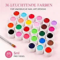 Sun Garden Nails Gel-Nagellack 36 tlg. UV Farbgele Set, 36-tlg., schnellhärtend, hochdeckend, cremig