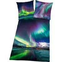 Herding Young Collection Bettwäsche Polarlichter, Renforcé, mit tollem Motiv