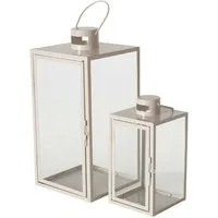 BOLTZE GRUPPE GmbH Kerzenlaterne Laterne aus Metall ARANIA, beige, 2er-Set (Laterne)