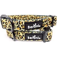 Beroni Hunde-Halsband Halsband Leo Hundehalsband gepolstert verstellbar für kleine Hunde, Leo Look Halsband 2cm breit weich elegant