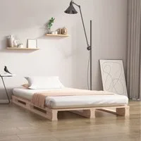 furnicato Bett Klassisches Paletten-Bettgestell aus massivem Kiefernholz 190x75 cm (1-tlg), Stabiler Lattenrost als Bettrahmen für Gästezimmer mit Holzrahmen