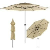 Huracan Sonnenschirm Dreifach belüfteter Rechteck-Sonnenschirm mit Neig- & Knickbar, LxB: 300x300 cm, UPF 50+, Ohne Ständer, Ideal für Garten, Balkon & Terrasse