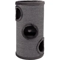 lionto Kratztonne Sisal 70 cm, Kratzturm mit 3 Eingängen & Kuschelbett, grau, (1-tlg), robust & platzsparend, Katzenspielplatz