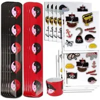 AMLI Armband Pirat Schnapparmband Sticker Set, Knickarmbänder und Aufkleber Piraten 10er Set Astro