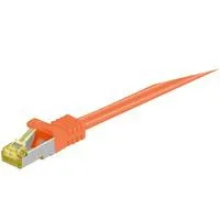 Patchkabel RJ-45 SFTP, mit Cat 7 Rohkabel orange, 1 Meter, 500 MHz
