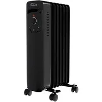 TroniTechnik Heizgerät Ölradiator in schwarz, mobile Elektroheizung 7 Rippen, 1500Watt, 1500 W, energiesparend, Elektroheizung, 1500 Watt, 3 Stufen