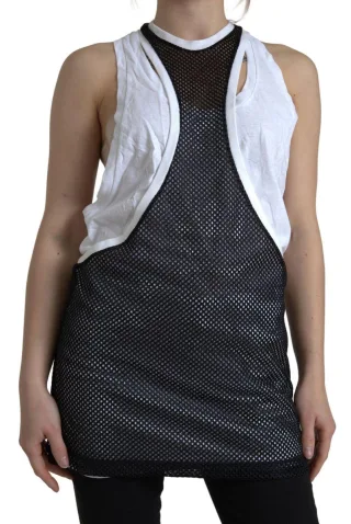 Mesh-Panel Ärmelloses Top Tsh84041