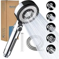 LuxusKollektion Handbrause Duschkopf Filter 5 Strahlarten Handbrause Chrom 1.5m Schlauch