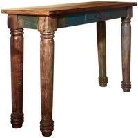 Massivmoebel24 Konsolentisch FABLE (Massivholz, Massivholztisch), Konsolentisch Altholz 120x40x76 mehrfarbig lackiert FABLE #11