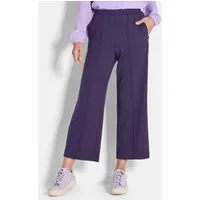 GOLDNER 7/8-Caprijeans Kurzgröße: Verkürzte Jersey-Hose VERA mit Biesen 7/8-Viskose-Culotte mit elastischem Bund und Taschen