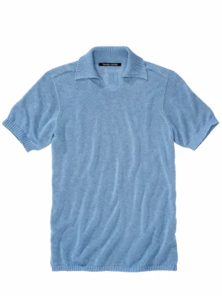 hannes roether Herren Strickpolo ban15ks Blau 100 % Baumwolle