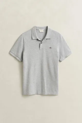 GANT - Regular Fit Poloshirt grey melange - Gr. - L
