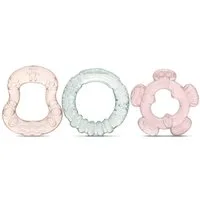 Baby Care Beißring Beißring 3er-Set, Kunststoff, Gefrierfach, Kühlschrank, gefüllt mit destilliertem Wasser