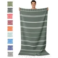 furora HOLIDAY Saunatuch Strandtuch Hamamtuch: groß 100x200 cm Saunatuch, Strandhandtuch dünn, Strandtuch Saunatuch aus 100% Baumwolle Strandtuch Set