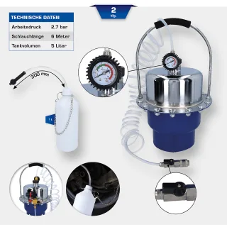 Brilliant Tools Druckluft-Bremsentlüftungsgerät mit Auffangflasche - BT701260