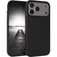 EAZY CASE Handyhülle für Apple iPhone 17 Pro Max Hülle Silikon 6,9 Zoll, Hülle mit Kameraschutz Bumper Silikonhülle stoßfest Slimcover Schwarz