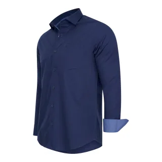 Stretch Overhemd Milano von Cappuccino Italia in der farbe Blau.
