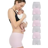 Herzmutter Funktionsunterhose Wochenbett-Unterwäsche von HERZMUTTER (9400) Rosa, Grau L-XL (7er-Set)
