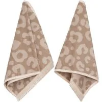 PAD Gästehandtücher LEO, 30x50 cm, Frottier (Set, 2-St), Leo-Design, Jacquard-Webung, weich und saugstark, mit Fransen