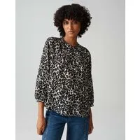 OPUS Kurzarmbluse FAMELIA Regular mit feiner Jacquard Struktur