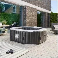 HOME DELUXE Whirlpool Outdoor Whirlpool DROP - 6 Personen, aufblasbares Aufstellbecken, 185 cm, inkl. Abdeckung, für 6 Personen, runder Pool