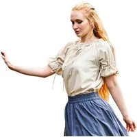 Leonardo Carbone Burgfräulein-Kostüm Kurzarmbluse "Verena" mit Kordelzug, Rüschenärmel, schulterfrei tragbar