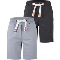 riverso Sweatshorts Herren Sportshorts RIVBrian 2er Pack Regular Fit (Vorteilspack) Bermudashort mit Kordelzug