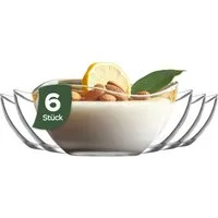 LAV Dessertschale Vira Glasschalen 215 ml, Glas, (6er-Set, 6-tlg), Geschwungene Form, ideal für Desserts, Snacks, Dips