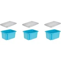 keeeper Organizer emil (Set, 3 St), Aufbewahrungsbox, 15 L, mit Deckel, hochwertiger Kunststoff