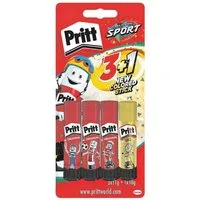 PRITT Klebestift Sport, (4-tlg), 4er Set, 3x 11 g & 1x 10 g, mit Verschlusskappe