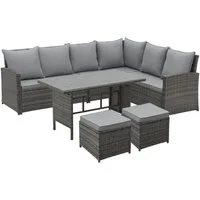 SVITA Loungeset MONROE, (Lounge-Set, 4-tlg., Gartenlounge), Garten-Lounge, Poly-Rattan, Sitzgruppe, Outdoor, Lounge-Möbel