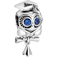 Pandora Charm-Einhänger 798907C01*, Eule, Schulabschluss, Blau, Graduierung