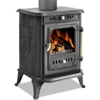 ECOfoxx Kaminofen EEK A Kleiner Gusskaminofen Modell JA001, Holz&Kohle, 7,0 kW