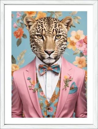 Gerahmtes Bild LEOPARD IN SUIT