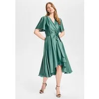SWING Cocktailkleid - Cocktailkleid aus Satin in Wickel Optik Taillierter Schnitt mit fließendem Rockteil