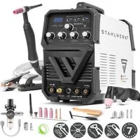 STAHLWERK Inverterschweißgerät AC/DC WIG 200 CUT ST mit Plasmaschneider und MMA, 10 - 200 A, Packung}, 12-tlg., Einzelgerät, Kombi Schweißgerät