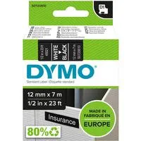D1 ORIGINAL Schriftband, weiß auf schwarz, 12mm x 7m S0720610