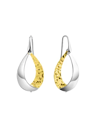 Zeeme Silber Ohrhänger 925/- Sterling Silber bicolor
